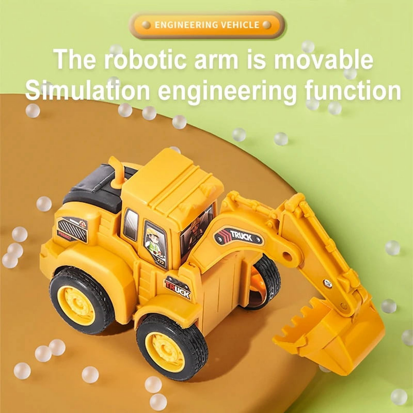 4pcs Engineering Vehicle Model Press Sliding Car Excavator Bulldozer Children Educational Construction Vehicle Toy Kids Boy Gift