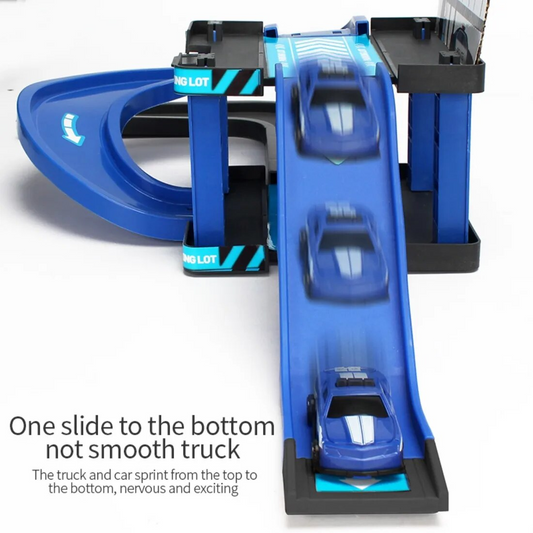 QW-SY-207 TZDZRC Assembled Fire Rail Toys, DIY Parent-Child Puzzle Engineering Vehicle Set,Red