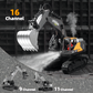 RC Excavator Toy for Boys, 16 Channel 2.4G, 680 Degree, Simulate Smoke and Lighting, 50 Meters Remote Control Distance, Toys for Children, Christmas Gifts
