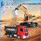 RC Excavator Dump Truck 2-in-1 Toy Set, 1 to 22 Scale RC Electronic Model, 6-channel, 12m Remote Control Distance, 3.7V, 800mAh Lithium Battery, Toys for Children