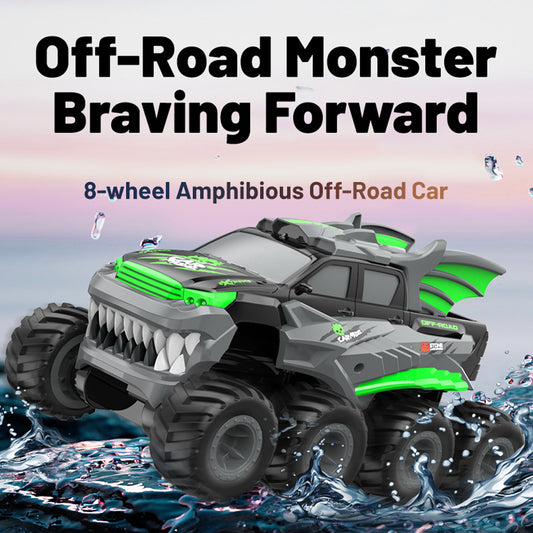 8-Wheel Amphibious Stunt Remote Control Cars,All-Terrain Off-Road RC Car,360° In-place Rotation,2.4G Rock Crawler Monster Truck Toy Gift for Kids Age 8-12