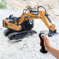 Inductive Infinite Rotation 11 Channel Remote Control Excavator,RC Construction Vehicle Toys, Rechargeable RC Engineering Car Gifts for Adults and Childers Toys ,2 Battery