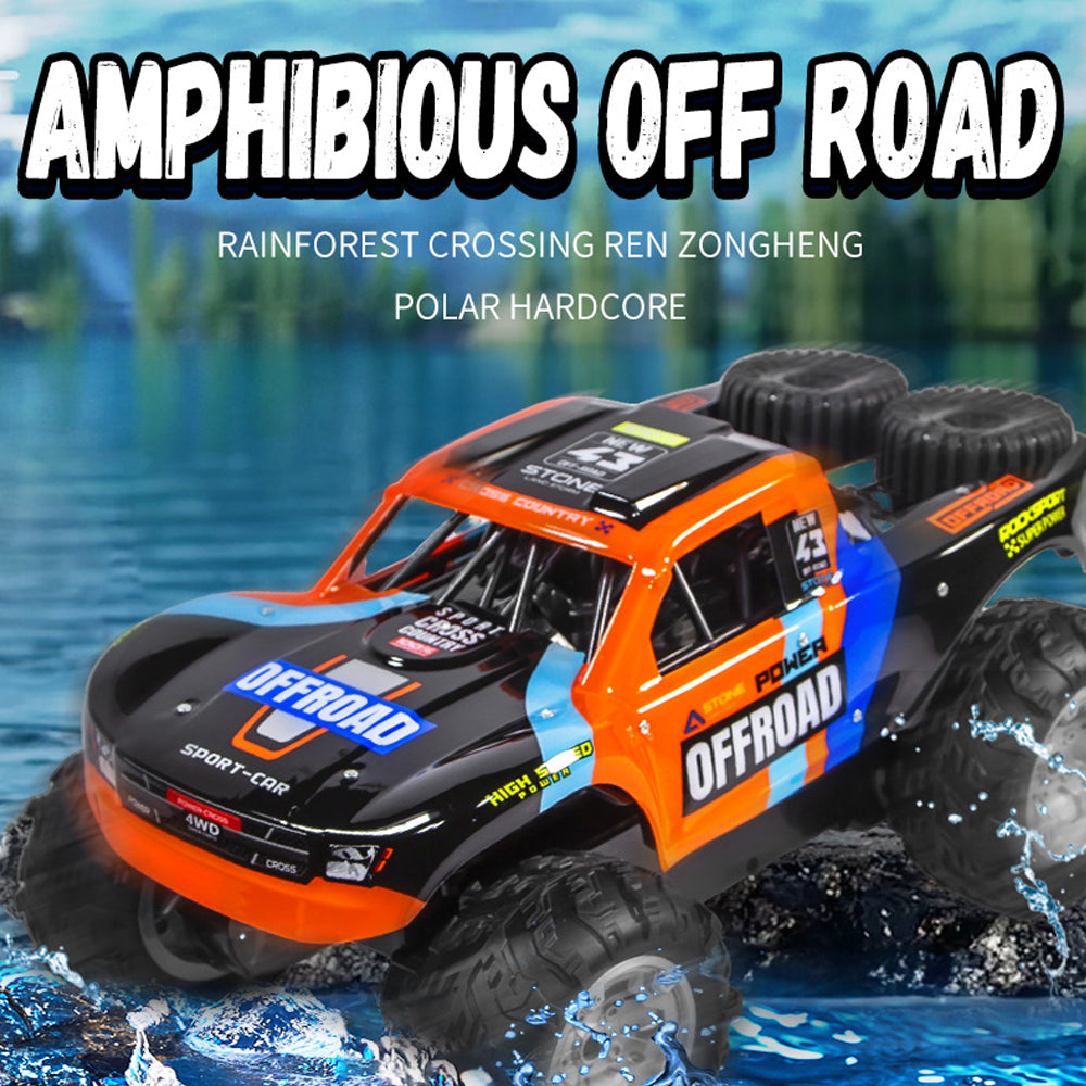 Amphibious Multi-Terrain RC Car,2.4G 4WD Off-Road Climbing Stunt Vehicle,360° In-situ Rotation Remote Control Cars Toy,for Kids Boy Birthday Christmas Gift