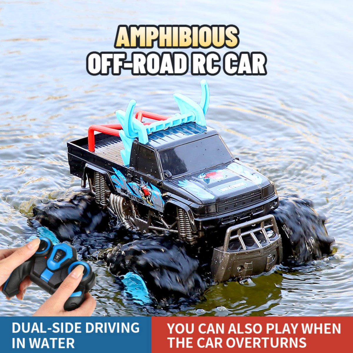 Xitz Q135 Remote Control Car for Kids RC Car Body Waterproofing Suitable for All Terrain 4WD Off-Road rc trucks Gifts Presents for Boys/Girls Ages 6+,2Batteries