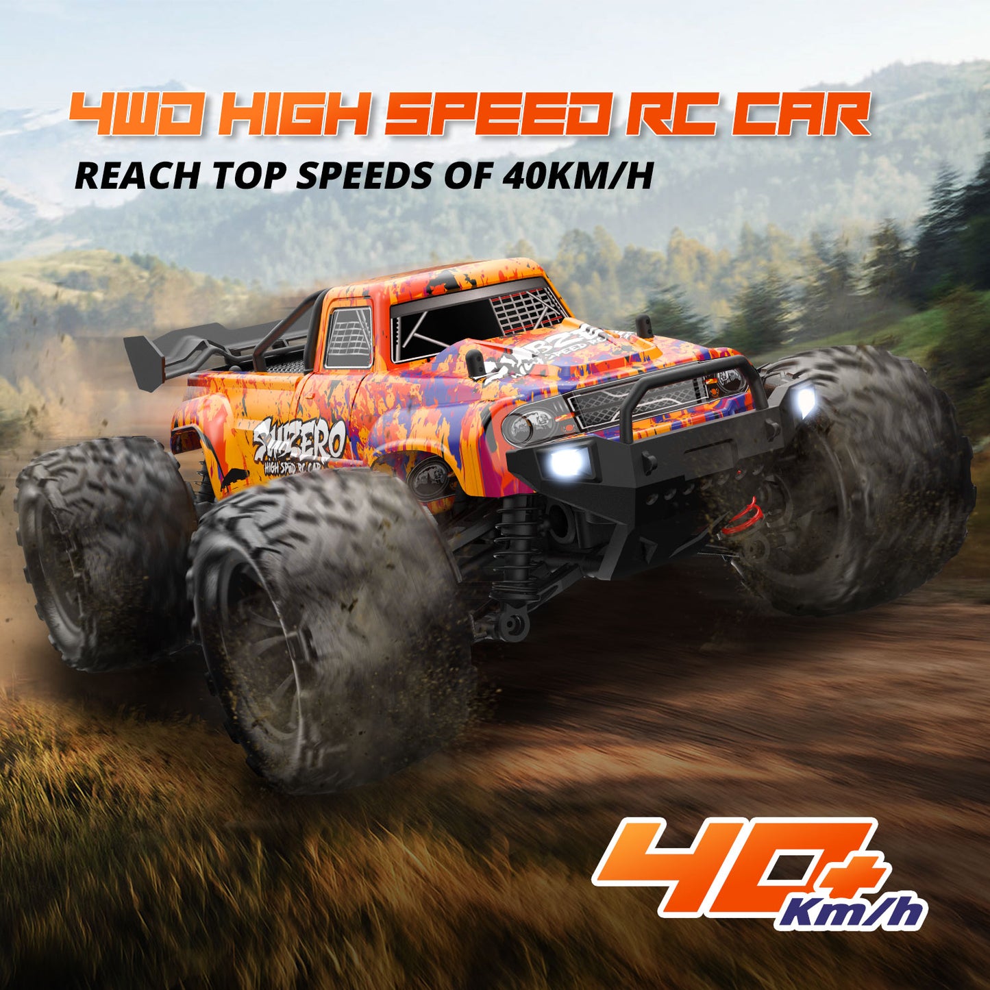1: 16 Full Scale Off Road Climbing High Speed RC Car, 4WD Waterproof Racing,Drifting Vehicle,2.4GHz Remote Control,1 Batteries,for Adults, Kids, Beginners
