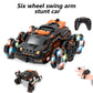 SKYMONSTER JC03 Six Wheel RC Stunt Car,4WD Swing Arm Drift Vehicle,2.4G Double Control Deformation Remote Control Cars with Lighting Spray for Ages 8-13 Kids Toys