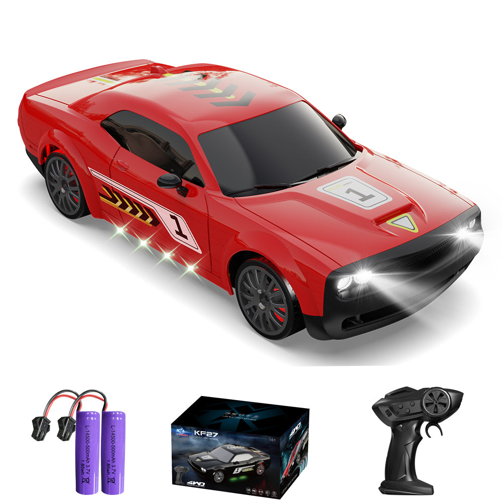 SKYMONSTER 4WD RC Car,KF27 1:20 Scale 2.4GHZ High-Speed Drift,Remote Control with Electronic Locator ,for Adults and Kids,Child Christmas Gifts,2 Battery,Red