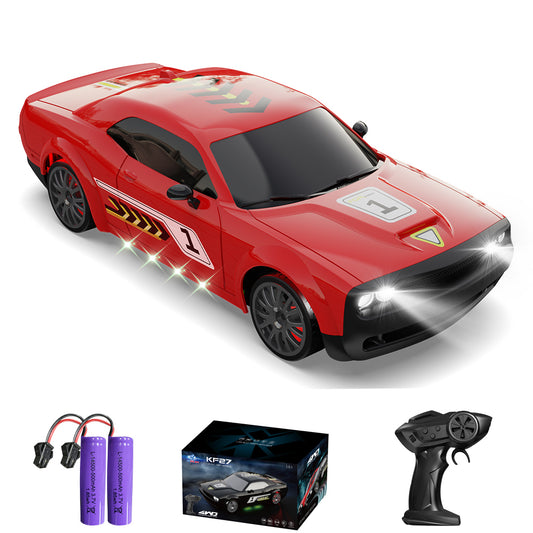 SKYMONSTER 4WD RC Car,KF27 1:20 Scale 2.4GHZ High-Speed Drift,Remote Control with Electronic Locator ,for Adults and Kids,Child Christmas Gifts,2 Battery,Red