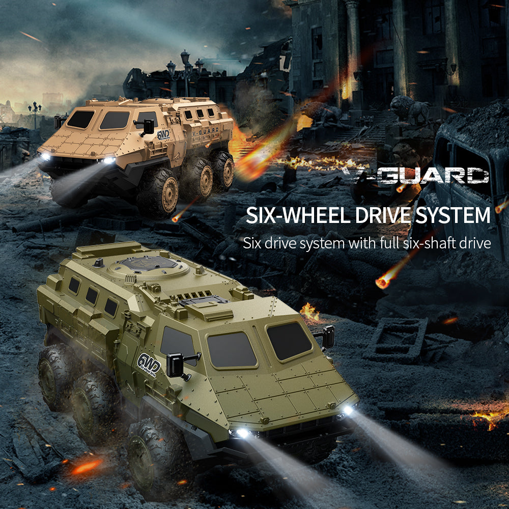 TZDZRC 1:16 Military Armored RC Car,6WD 360° Stunt High Speed Army Truck,2.4G Remote Control Climbing Vehicle Toys Gifts for Kids Adult,2 Batteries