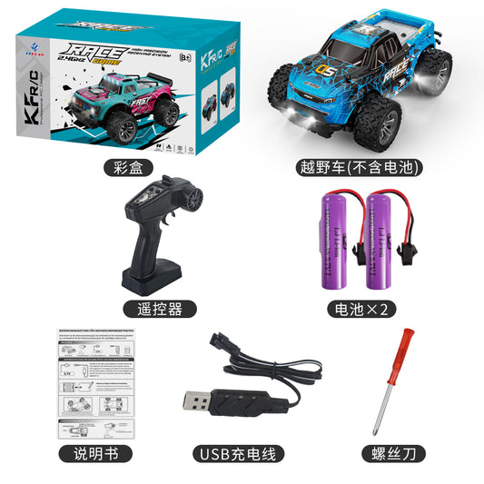 KF24 1:20 RC Car for Kids Boys,2.4GHZ Remote Control,2WD High-Speed Monster Truck Racing Cars with Lights,Gifts for Birthday,2 Batteries