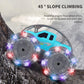2.4G RC Horizontal Drift Stunt Car with Cool Light, Degree Rotation, 45 Degree Slope Climbing, Spin like a Top, Traverasble Climbing Car, Blue