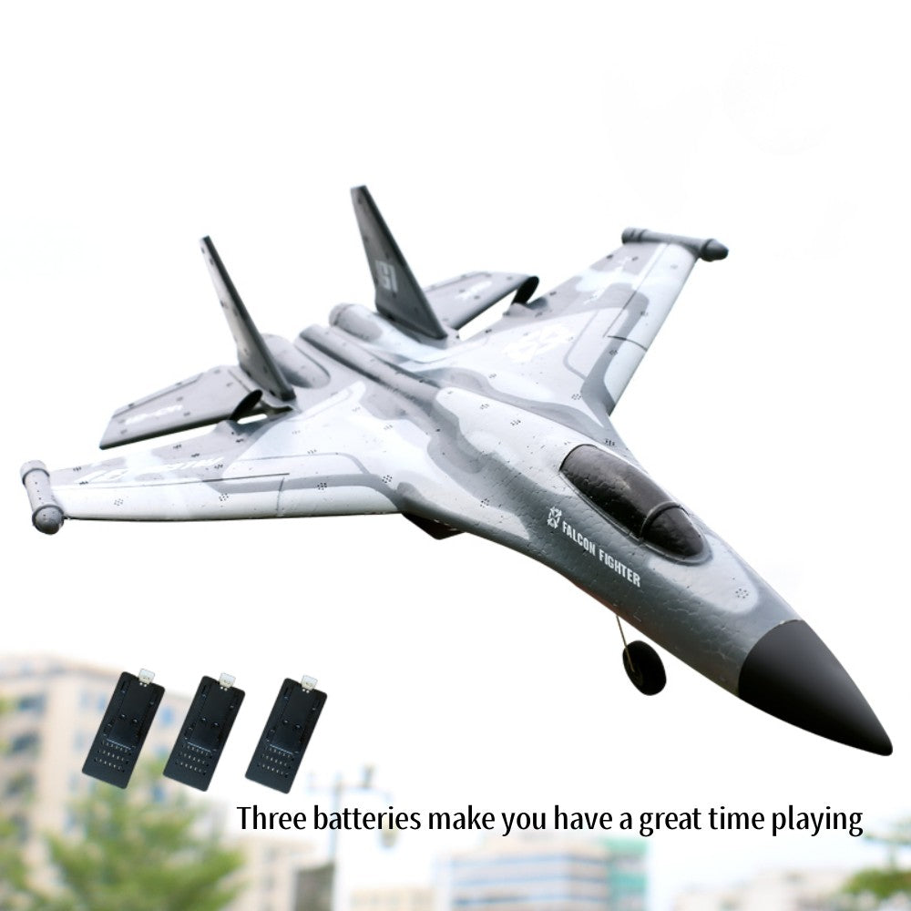 XITZ G1 RC Airplane with 3 batteries,2.4G 6CH Remote Control Glider Airplane,EPP Foam Crash Resistance,RC Drone Toys for Kids Gift,Gray