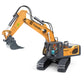 Inductive Infinite Rotation 11 Channel Remote Control Excavator,RC Construction Vehicle Toys, Rechargeable RC Engineering Car Gifts for Adults and Childers Toys ,2 Battery