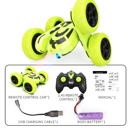 Q176 RC Stunt Cars with Cool Lights 4WD off Road Vehicles 2.4Ghz Remote Control Vehicle Double Sided RC Car Gift Toy for Kids