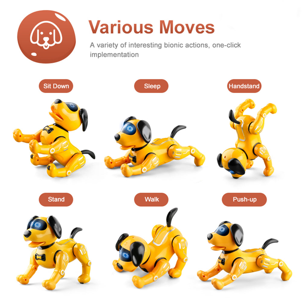 TZDZRC Funny RC Robot Dog,Touch-Sense Music Song Walking Dancing Animal Remote Control Stunt Dog,Smart Talking Programming Interactive Pet for Boy Girls Kids Toys