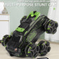 SKYMONSTER JC03 Six Wheel RC Stunt Car,4WD Swing Arm Drift Vehicle,2.4G Double Control Deformation Remote Control Cars with Lighting Spray for Ages 8-13 Kids Toys