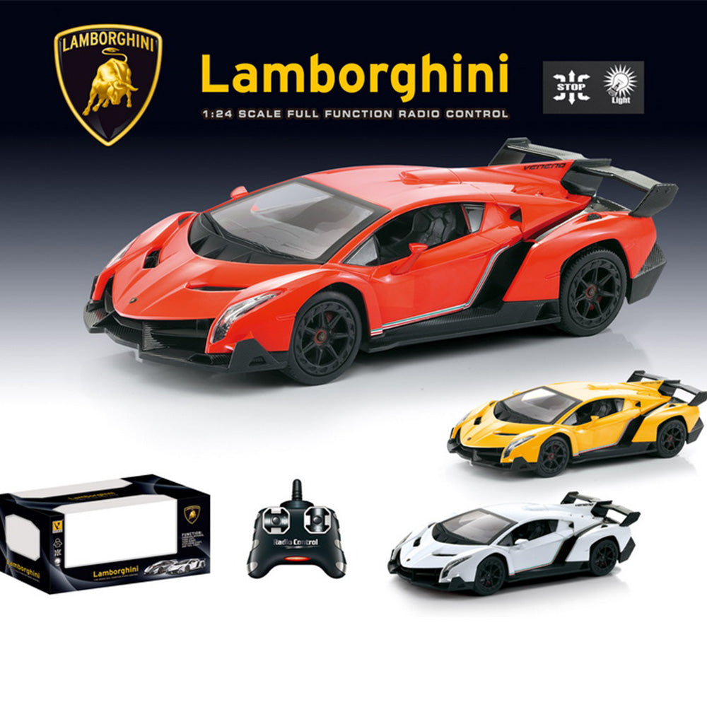 Officially Licensed Lamborghini Remote Control Car,1:24 Scale Lambo Model Cars with Lights, Lamborghini Toy Car RC Cars Christmas Birthday Gift for Boys Age 3 4-7 8-12 Year Old Kids Toys
