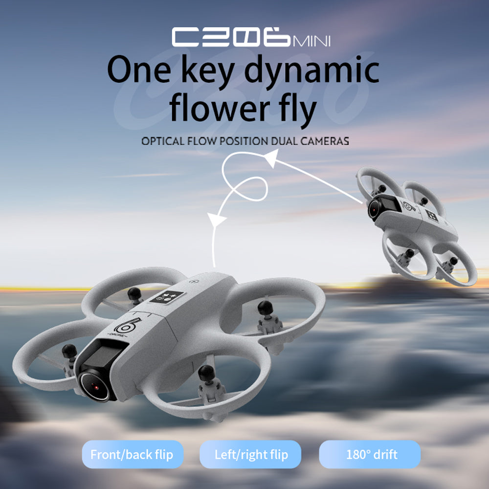 Intelligent Aerial Photography Drone with 4K HD Dual Cameras,Mini RC Quadcopter,Headless Mode,Four-sided Obstacle Avoidance,Cool Light,Gift Toy for Kids Adults,3 Batteries