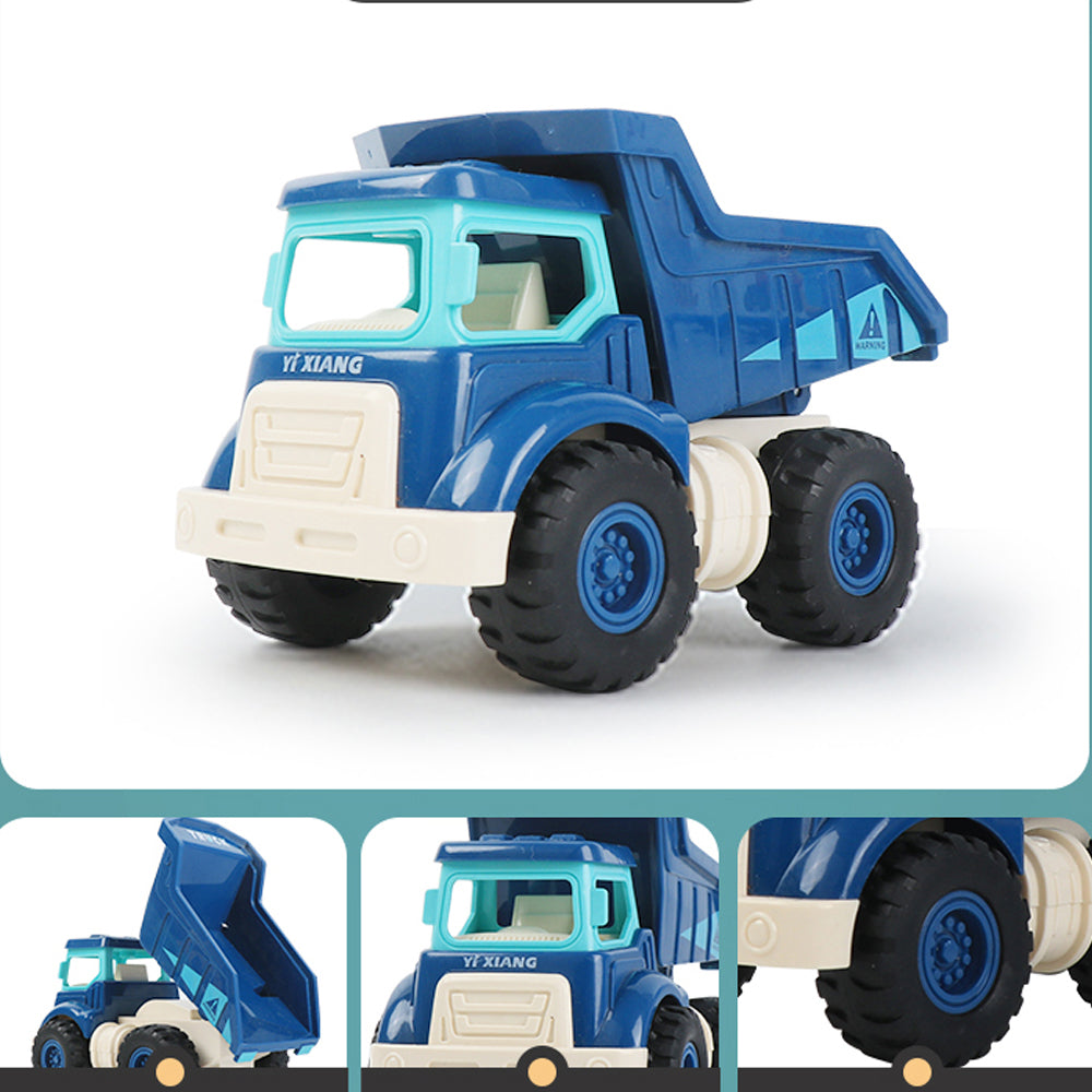 XITZ Inertial Construction Vehicles Girls Boys Toy Playsets,Cute Engineering Diecast Car Crane Excavator Dump Mixer Truck Toys Gift for Kids(4 pcs)