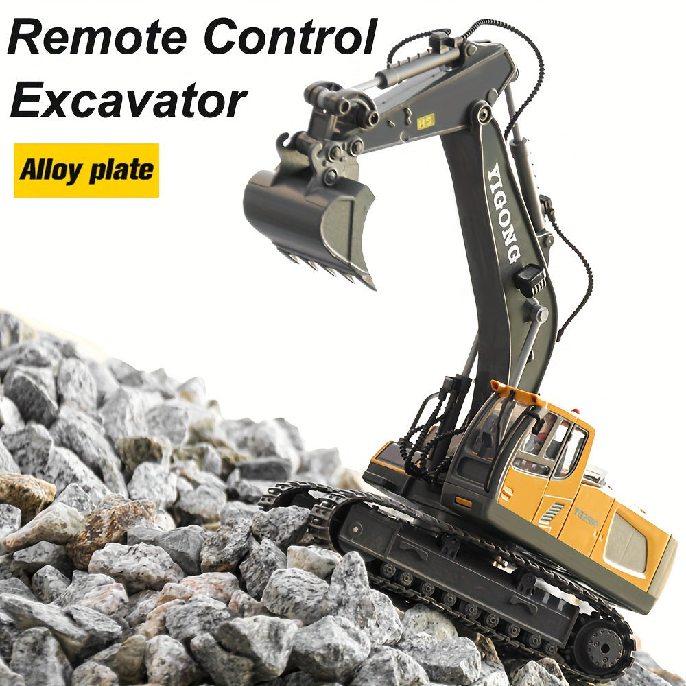 XITZ 1:20 Remote Control Excavator,11 Channel RC Construction Vehicles Toys,2.4Ghz 680° Rotation Sand Digger Truck with Metal Shovel ,for Boys Kids Age 6+ Year Old