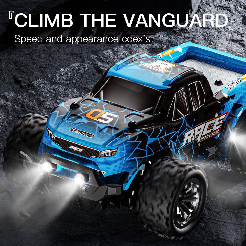 KF24 1:20 RC Car for Kids Boys,2.4GHZ Remote Control,2WD High-Speed Monster Truck Racing Cars with Lights,Gifts for Birthday,2 Batteries