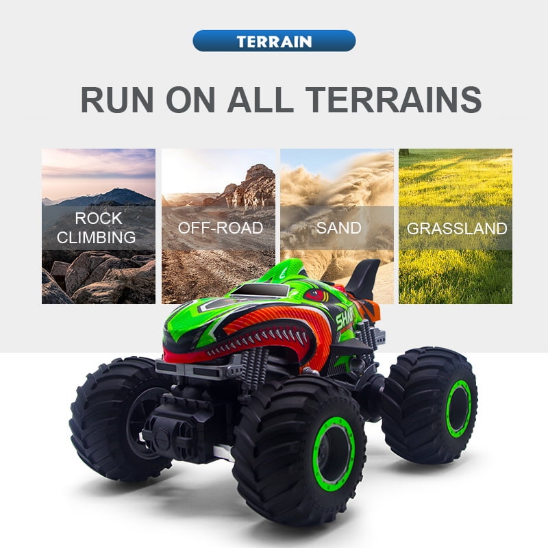 Remote Control Monster Truck, 2.4GHz All Terrain Remote Control Monster Cars, 1:16 Monster Truck RC Trucks, Remote Monster Car with Spray Music and Light for Boys Kids