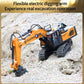1:20 Inductive Infinite Rotation Remote Control Excavator, 11 Channel RC Construction Vehicle Toys, Rechargeable RC Engineering Car Gifts，2 Battery
