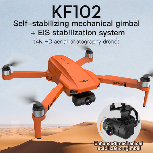 Xitz Drone KF102 with 1080P HD Camera for Adults and Beginners,2-Axis Gimbal,Brushless GPS Drone 2 Batteries,Orange