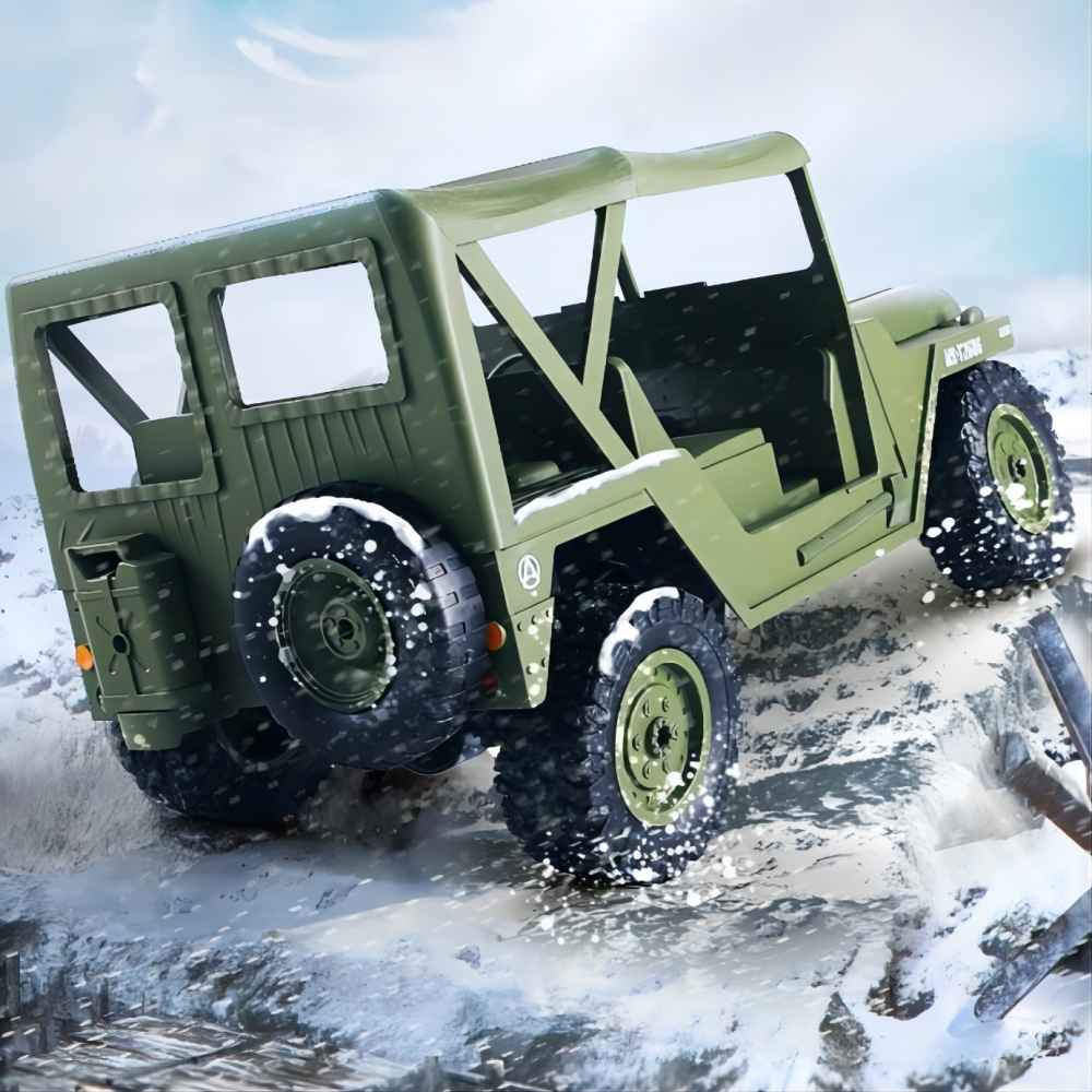1:14 RC 4WD Off Road Jeep, 2 LED Headlights, 2.4GHz All Terrain, 15+Km/h, 50 Meters RC Distance, 2G 5-Wire Servo, Remote Control Climbing Vehicle, Green