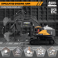 RC Excavator Toy for Boys, 16 Channel 2.4G, 680 Degree, Simulate Smoke and Lighting, 50 Meters Remote Control Distance, Toys for Children, Christmas Gifts