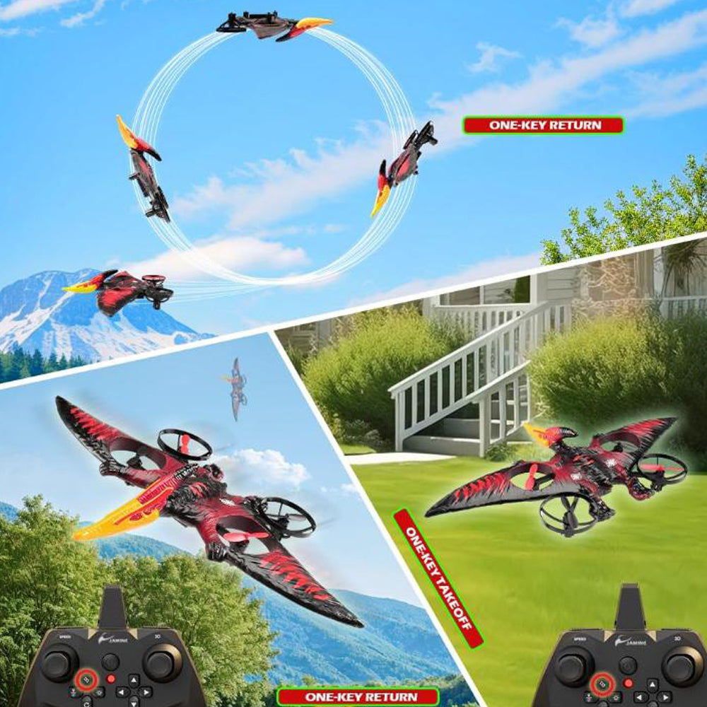 Remote Control Airplane for Adults Plane Dinosaur 2.4G 6-Axis Gyro EPP Foam RC Aircraft One Key Take Off 360 Rotation Easy to Fly Glider Flying Toys for Kids and Beginners