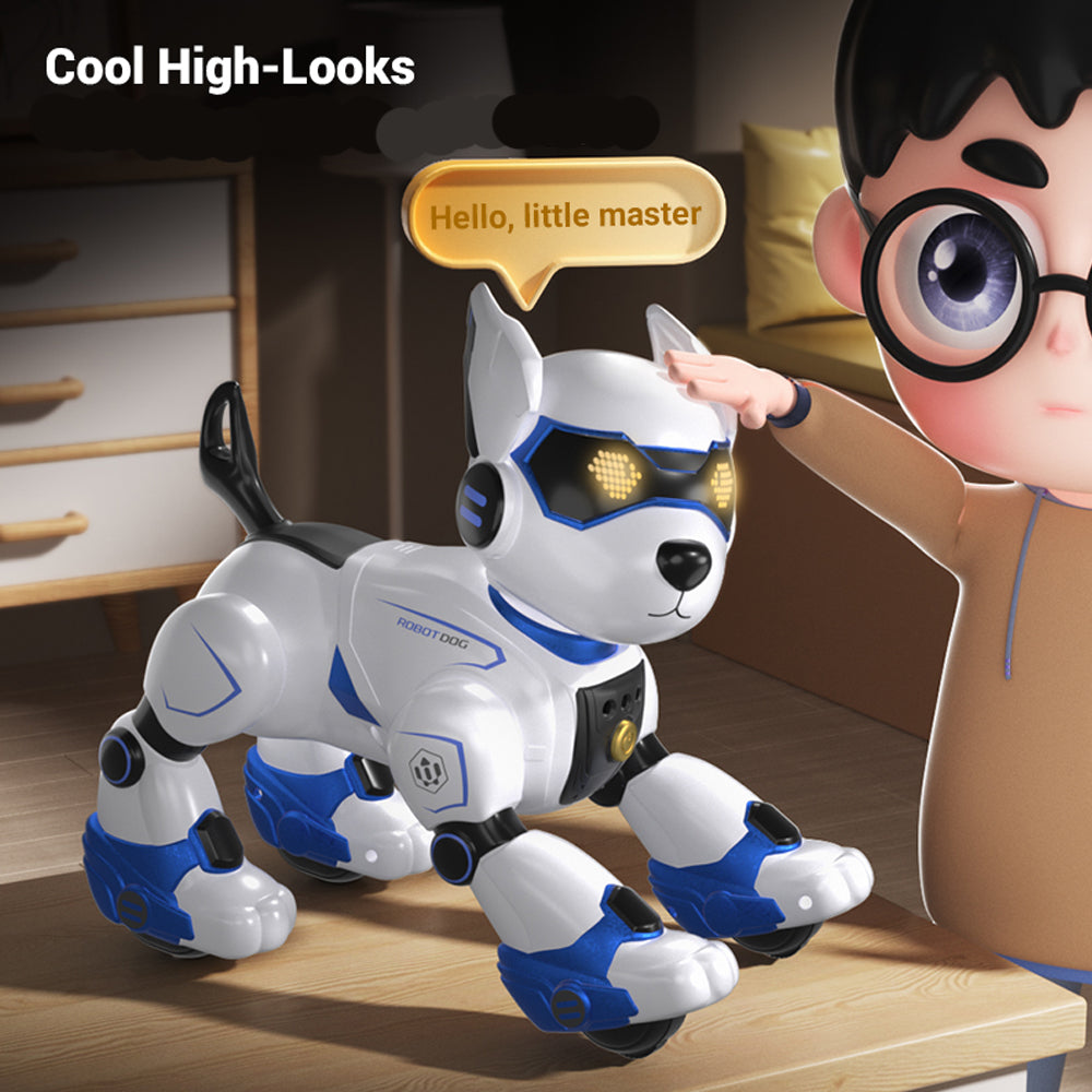 TZDZRC Remote Control Robot Dog Toy for Kids,RC Electronic Funny Intelligent Stunt Dogs,Voice Command Programmable Touch-Sense Music Song,for Boys Girls Birthday Christmas Gift