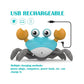 SKYMONSTER Crawling Crab Baby Toy with Music and Lights Automatically Avoid Obstacles, Walking Crab Toy for Toddlers 1+ Years Old, Orange