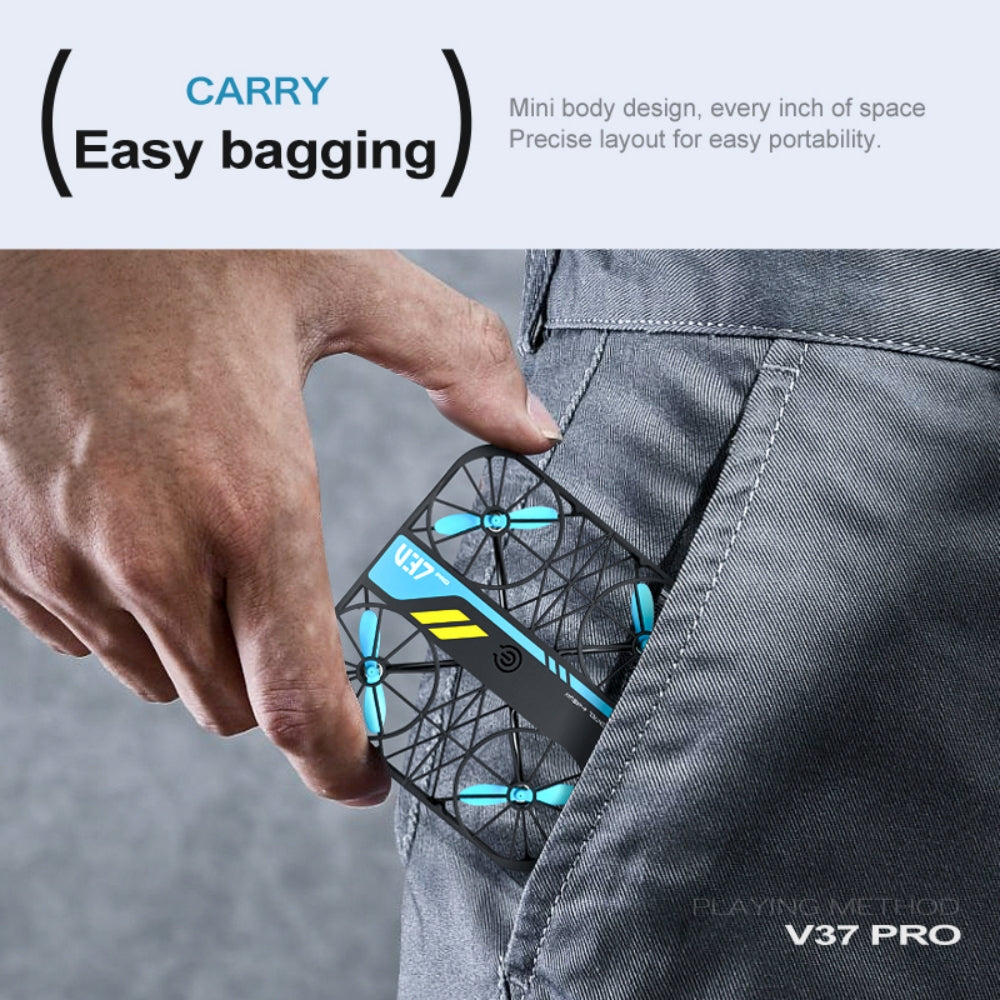 V37 Mini Drones for Kids,RC Drone with Camera,Headless Mode,One key takeoff and landing,Propeller Full Protect,2 Batteries and Remote Control Quadcopter,Easy to fly Kids Gifts Toys for Boys and Girls