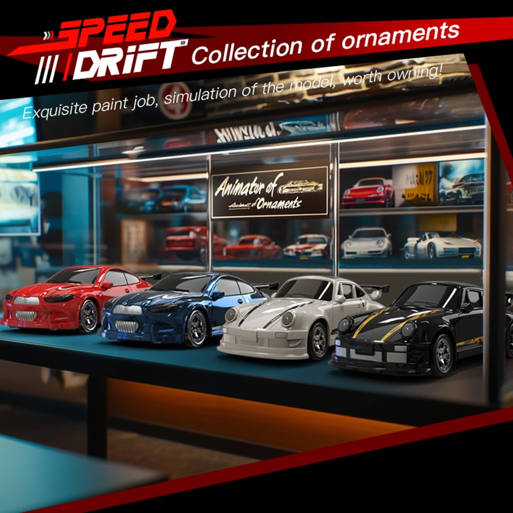 KF20 1:64 Remote Control Car，2.4GHz RC Cars，4WD Drift Mini Racing Model Vehicle Toy with LED Lights for Adults Boys Girls Kids Gift