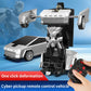 RC Cars Transform Cyber Pickup Truck Cars Robot Toy for Kids, 2.4GHz Remote Control Car with One-Button Deformation 360° Rotation LED Lights Christmas Birthday Gifts for Boys Age 4-7-8-1（1:18 Scale）2