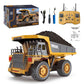 Remote Control Dump Truck Toys,13 Channel 4WD RC Construction Toy Vehicles with Sounds & Lights, 2 Batteries,Christmas Birthday Gifts for Boys Kids Age 3+