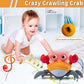 SKYMONSTER Crawling Crab Baby Toy with Music and Lights Automatically Avoid Obstacles, Walking Crab Toy for Toddlers 1+ Years Old, Orange