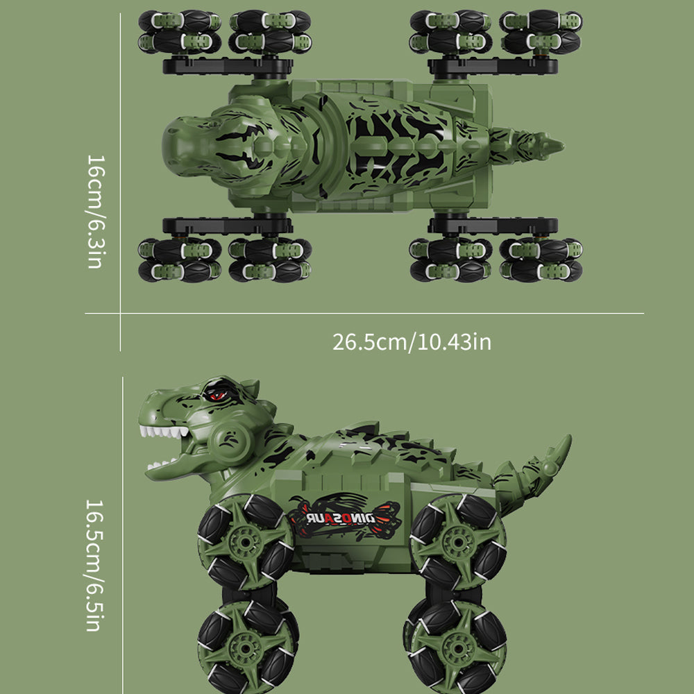 SKYMONSTER TCS17 RC Car,2.4G 8WD Stunt Remote Control Cars with Music Lights and Spray,Rechargeable Dinosaur Monster Truck Toys Kids for Ages 8-13