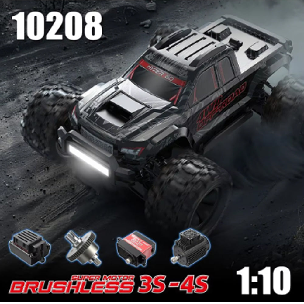 MJX 1:10 Brushless Remote Control Car,4WD Big Foot High-Speed Off-Road Vehicle, with 3S 5200mAh Lipo Battery for Adult,Ages 8-13 Kids Gift Toy RC Cars