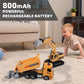 2 in 1 Remote Control Engineering Vehicle for Kids, 1:20 RC Excavator with Lights & Sound, and Rechargeable Dump Truck Toy,for Age 3+ Boys Girls