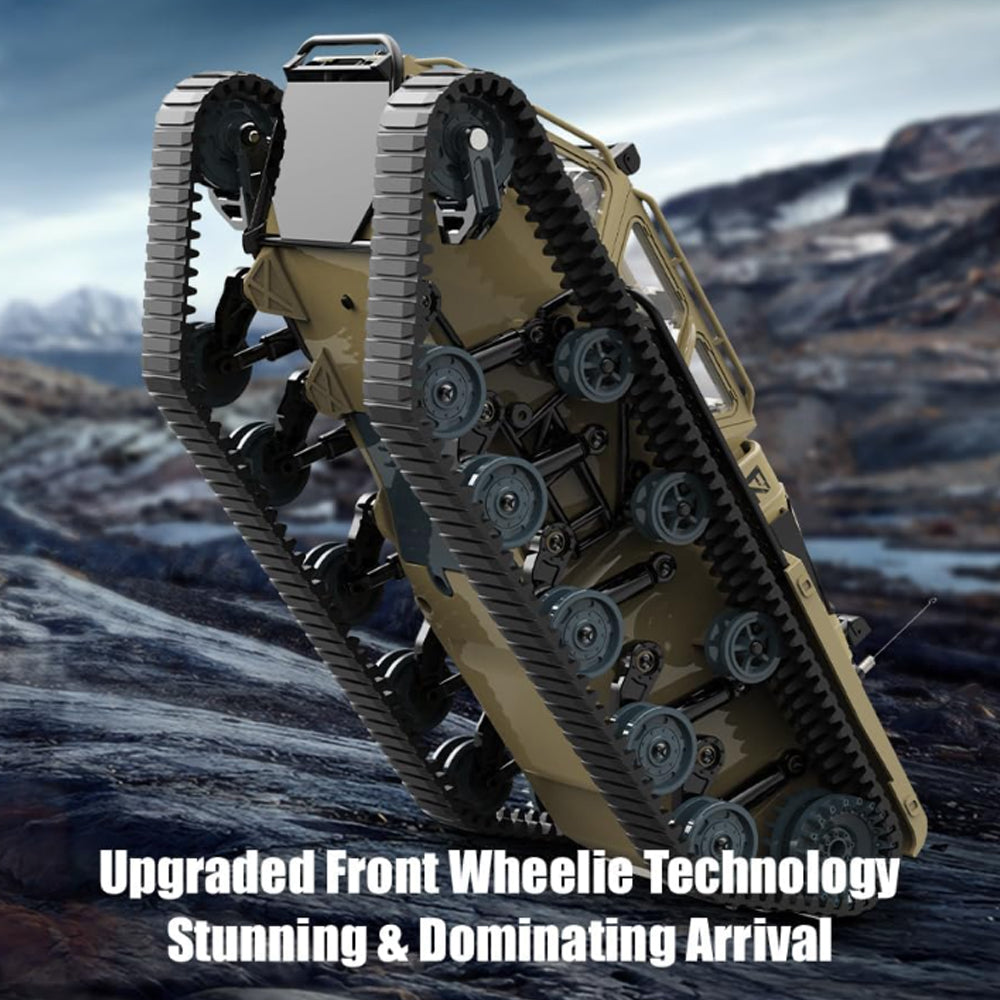 1:16 Remote Control Crawler Tank, 4WD High-Speed Off-Road RC Car,2.4GHz 360°Rotating Drifting Vehicle,2 Batteries,Tanks Toy Gift for Kids