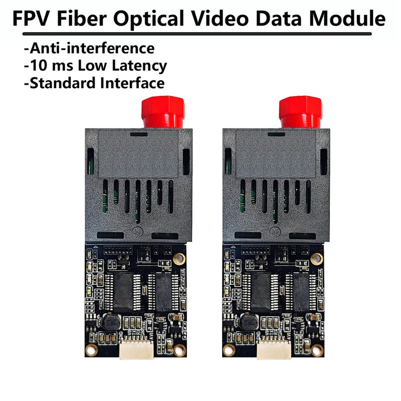 Urltra-Light FPV Fiber Optical Video Data Module Anti-interference Relay Extender Optical Link Sky Support up to 20km