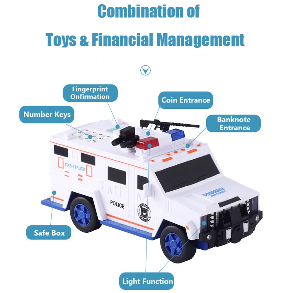 Kids Money Bank,Electronic Piggy Banks,Cool Armored Car Bank With Light,Password Cash Coin Can ATM Bank, Perfect Toy Birthday Christmas Gifts for Boys Girls