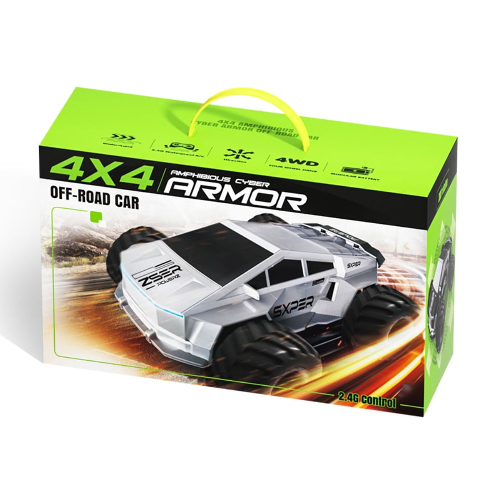 4WD Amphibious RC Car 2PC Battery Waterproof 2.4G Remote Control Off Road Vehicle 360 Rotation All Terrain Crawler for Adults 14+