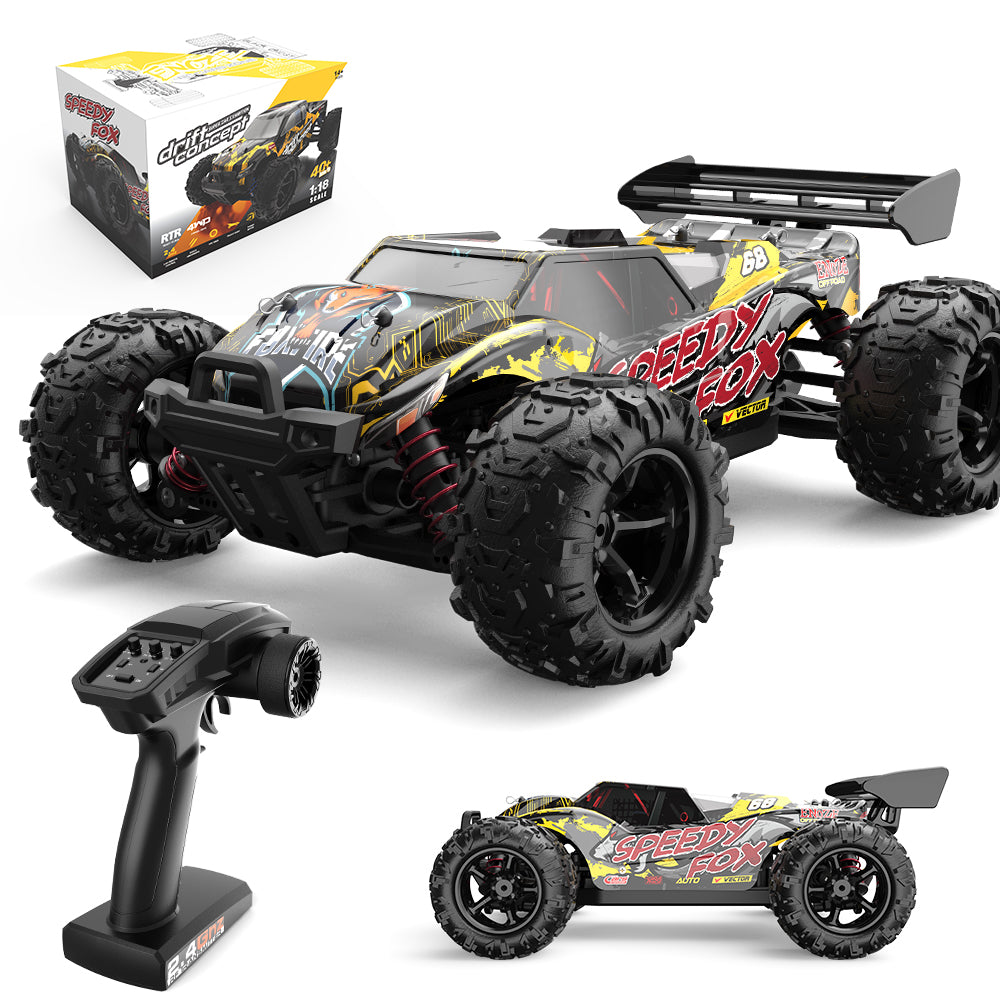 SKYMONSTER RC Cars for Adults Child, High-Speed Car off Road All Terrain Remote Control Truck , 4WD 1:18 Scale Waterproof Drifting Vehicle , 3 Batteries Gifts Toys for Kids