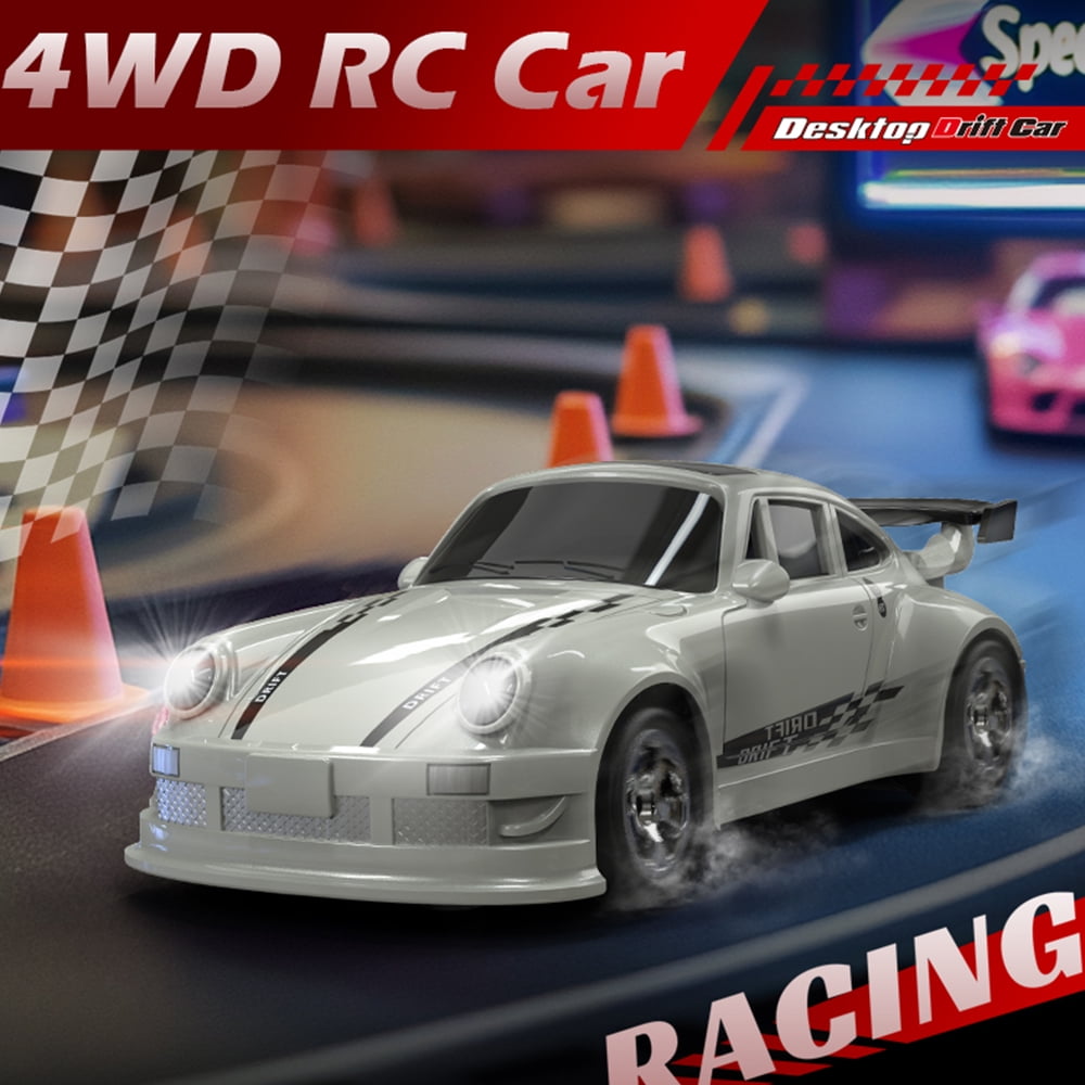 KF20 1:64 Remote Control Car，2.4GHz RC Cars，4WD Drift Mini Racing Model Vehicle Toy with LED Lights for Adults Boys Girls Kids Gift