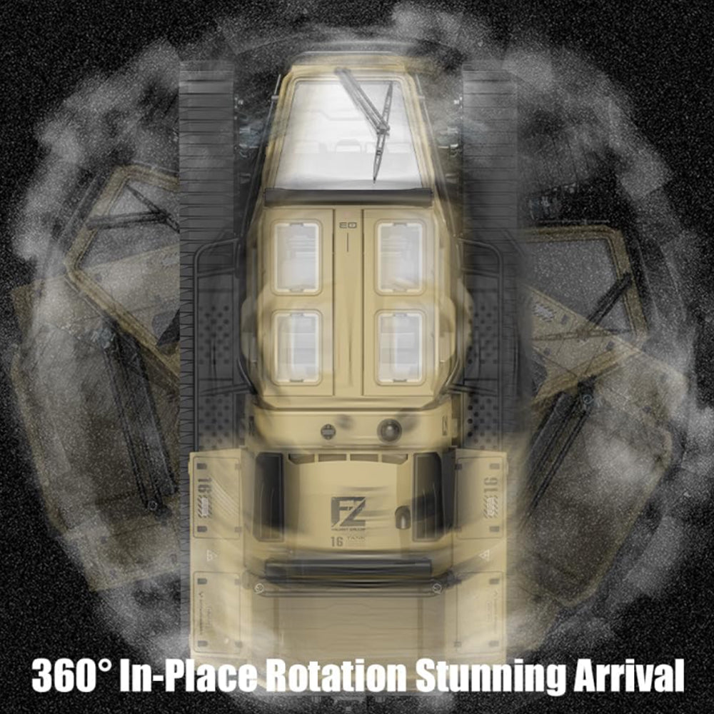 1:16 Remote Control Crawler Tank, 4WD High-Speed Off-Road RC Car,2.4GHz 360°Rotating Drifting Vehicle,2 Batteries,Tanks Toy Gift for Kids