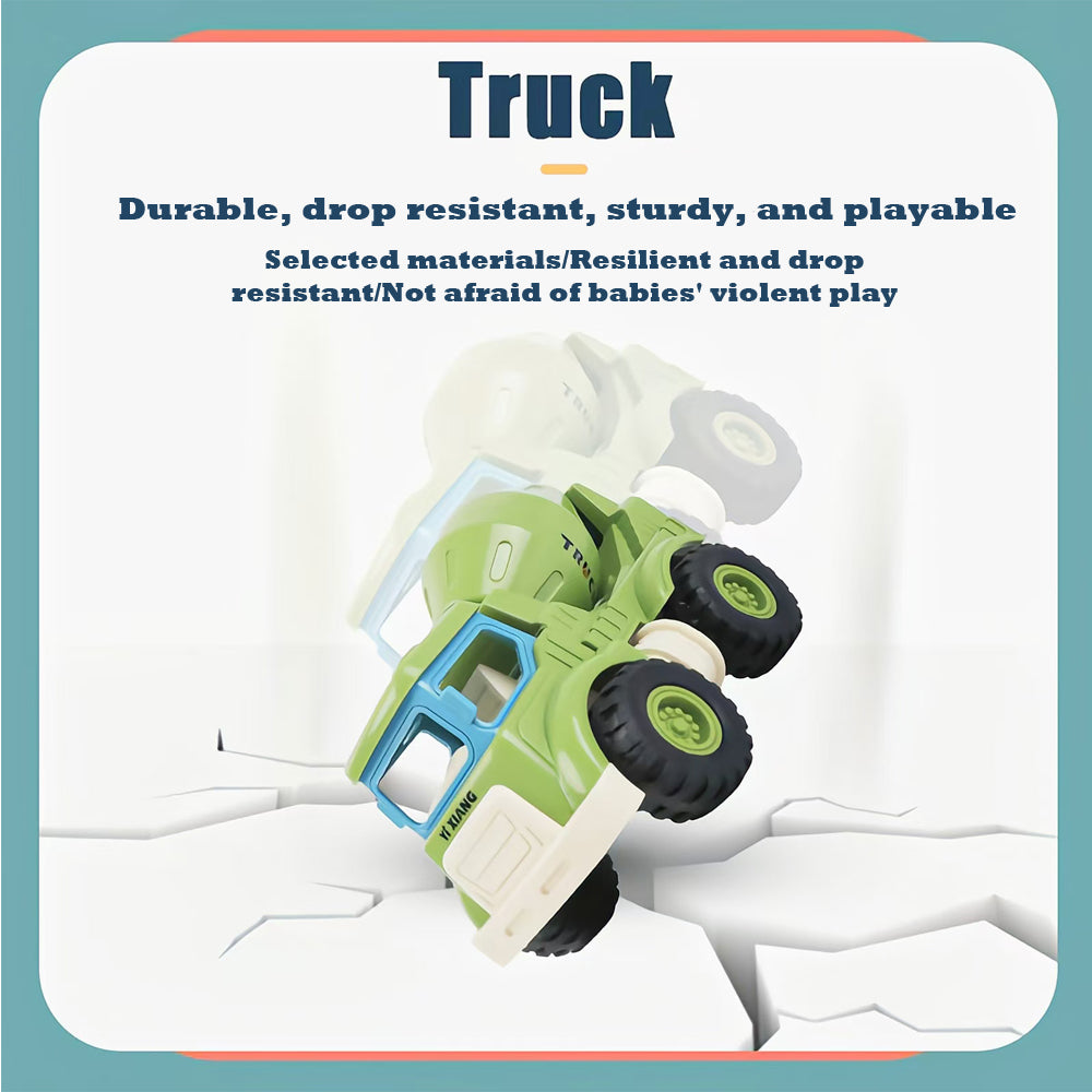 XITZ Inertial Construction Vehicles Girls Boys Toy Playsets,Cute Engineering Diecast Car Crane Excavator Dump Mixer Truck Toys Gift for Kids(4 pcs)