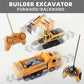 2 in 1 Remote Control Engineering Vehicle for Kids, 1:20 RC Excavator with Lights & Sound, and Rechargeable Dump Truck Toy,for Age 3+ Boys Girls